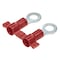 Panduit Ring Terminal, 5/16 in Stud Size, 18 AWG, 600 V, Vinyl Insulated, Red, 2000 PK PV18-56RB-2K - alternate 1